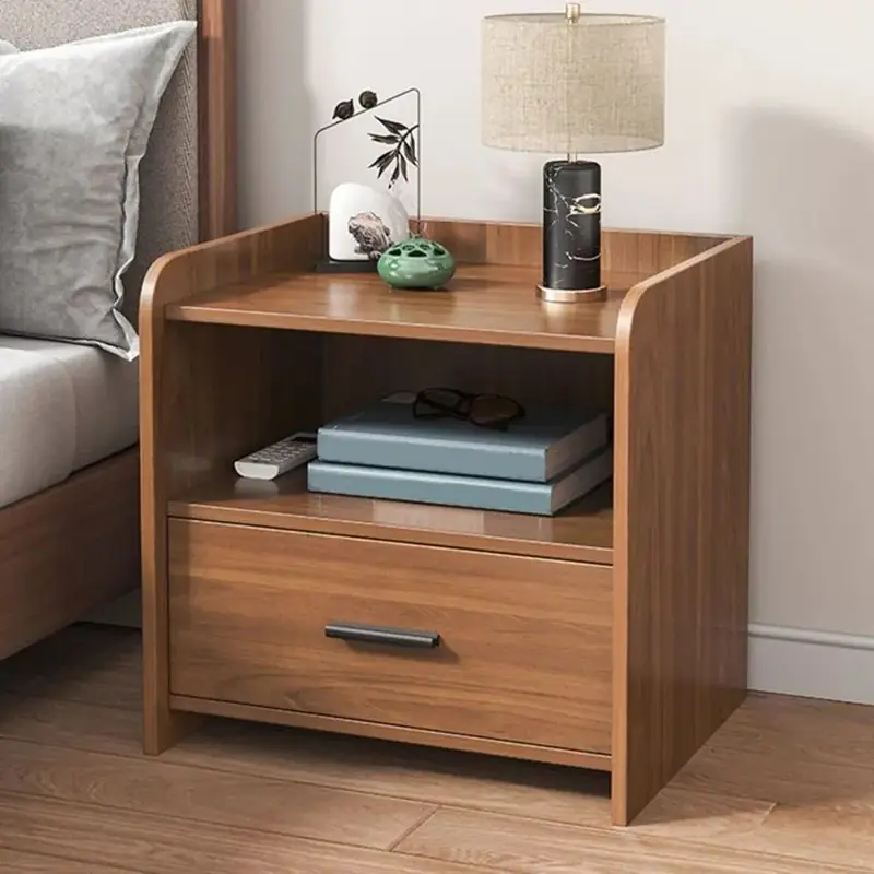 Walnut Wave Bedside Table